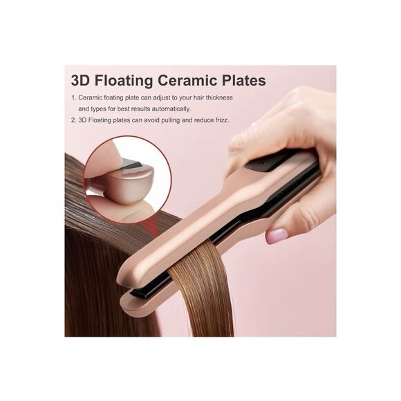 Small Flat Iron 3/10" Mini Hair Straightener for Short Hair Curling Iron - Picture 3 of 9